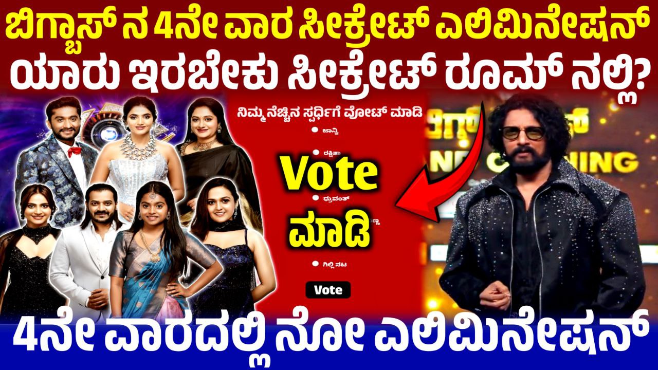 Bigg Boss Kannada 12 Prank Elimination, Bigg Boss 12 ರಲ್ಲಿ ನಿಮ್ಮ ಪ್ರಕಾರ ಯಾರು ಸೀಕ್ರೇಟ್ ರೂಮ್ ಗೆ ಹೋಗುತ್ತಾರೆ, BBK12, Bigg Boss Kannada, Bigg Boss 12 Kannada 4th Week Elimination Update, Bigg Boss Kannada 12 Season 4th Week Nomination, Bigg Boss 12 Voting in Online, 4th Week Eliminated Contestants, BBK12, Bigg Boss Kannada,