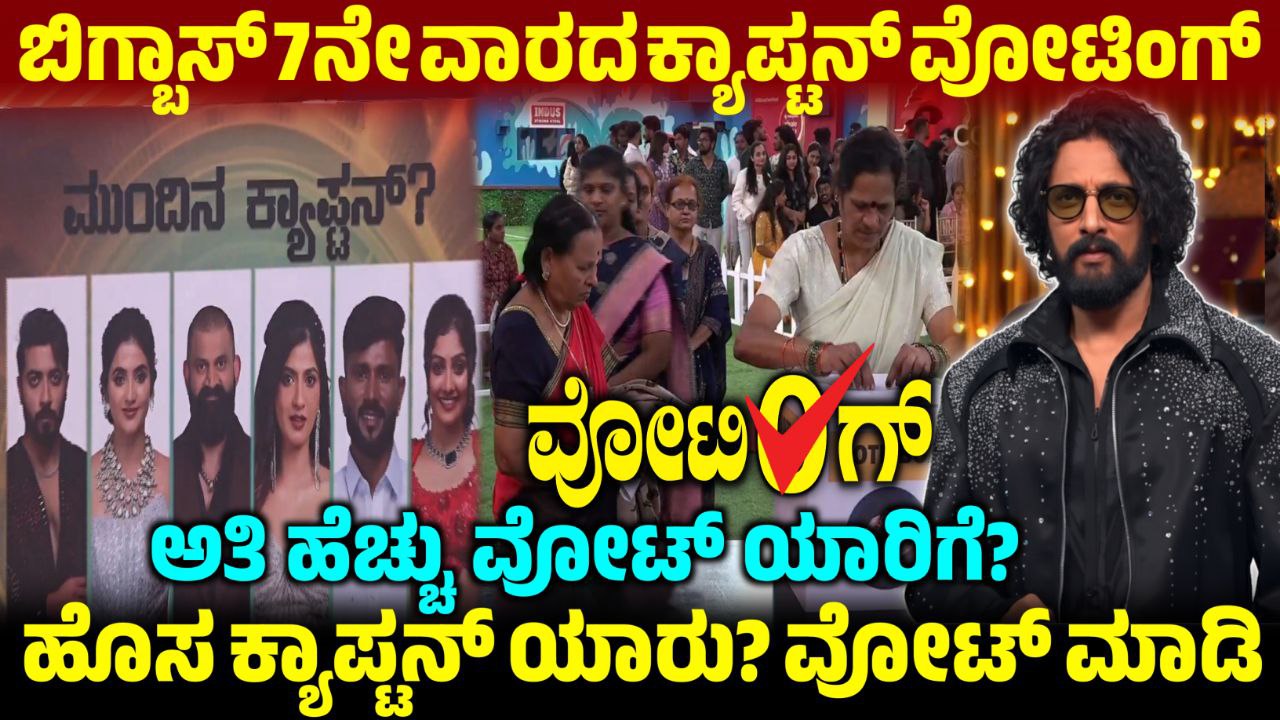 Bigg Boss Kannada 6th Week Captaincy Task, 6th Week Captaincy Voting Line, BBK12, Bigg Boss Kannada, BBK12-7th Week Captain, my edu update, BBK12 Live Update, BBK12 New Update, Kiccha Sudeep,