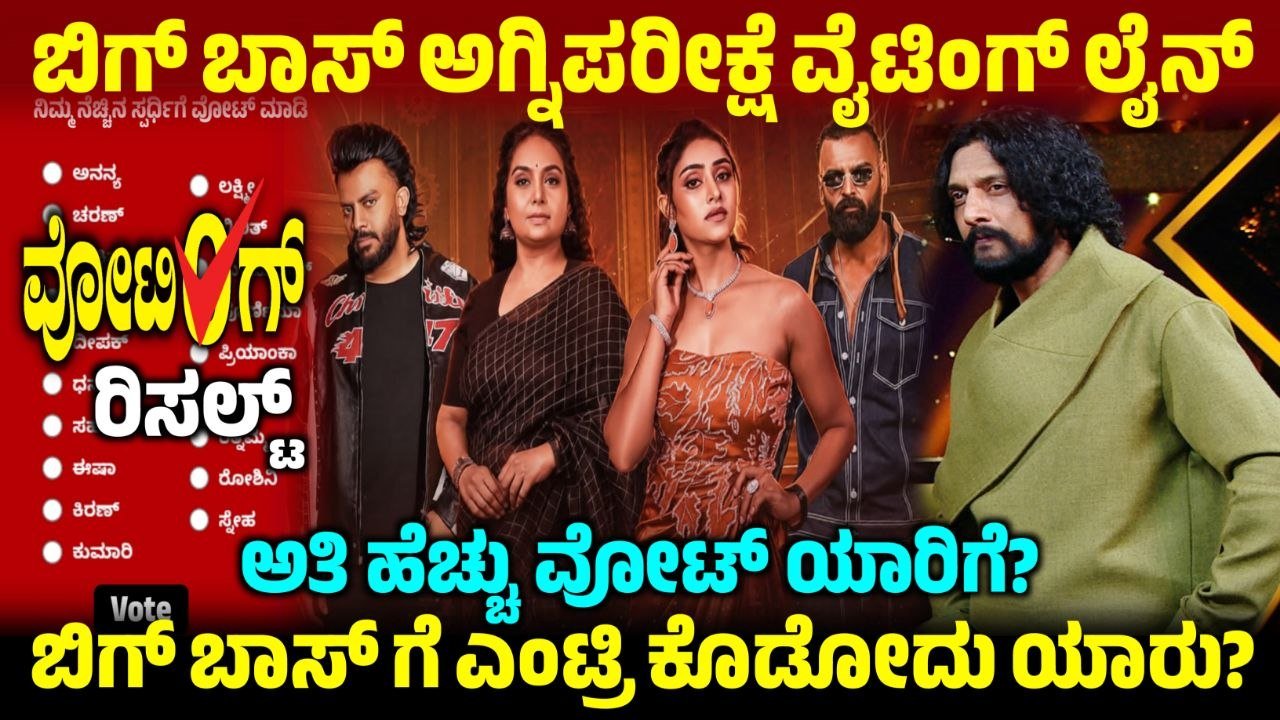 Bigg Boss Kannada Agniparikshe Voting Poll, ಬಿಗ್ ಬಾಸ್ ಕನ್ನಡ ಅಗ್ನಿಪರೀಕ್ಷೆ ವೋಟಿಂಗ್, BBK13, Kiccha Sudeep, Bigg Boss Agniparikshe, Bigg Boss Agniparikshe voting results, BBk13 Voting poll, BBK13 Update, My edu update kannada, trennding news